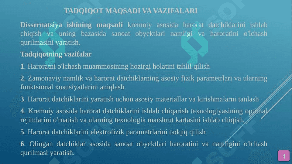 SANOAT OBYEKTLARIDA NAMLIK VA HARORATNI O’LCHASH QURILMASINI YARATISH 4