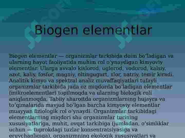 BIOGEN ELEMENTLAR 3