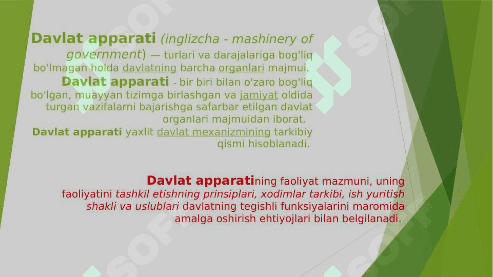 Davlat apparatini tashkil etish va faoliyatini amalga oshirish tamoyillari. Davlat funksiyalari tushunchasi 3