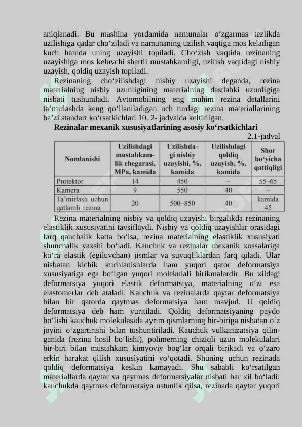 Rezina namunani X050 qurilma yordamida cho’zilishga sinash mavzusidagi labaratoriya ishi 2