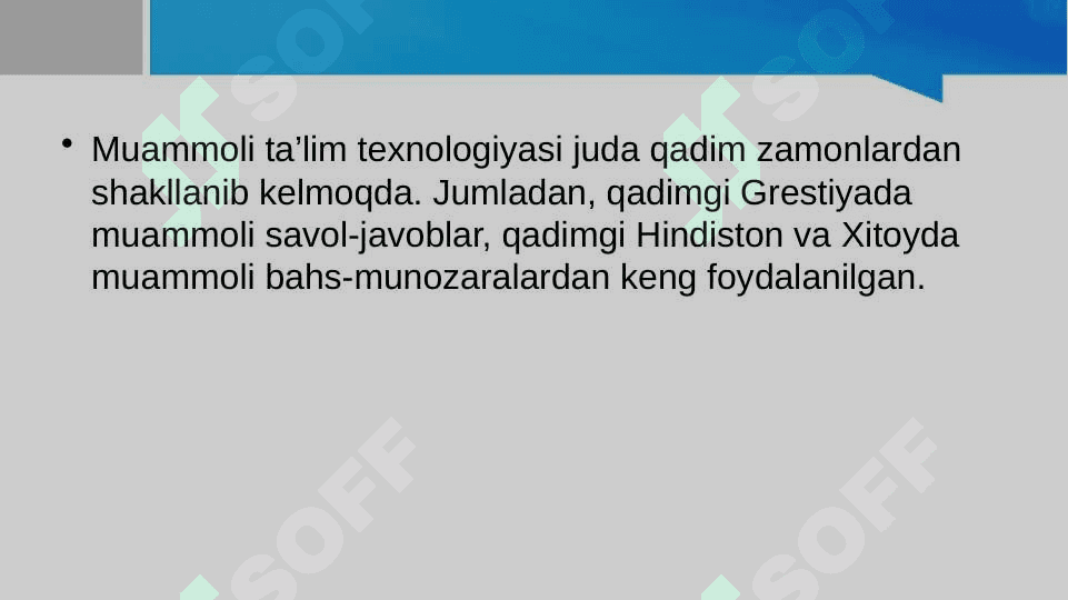 Muammoli ta’lim, rivojlantiruvchi ta’lim texnologiyasi 8