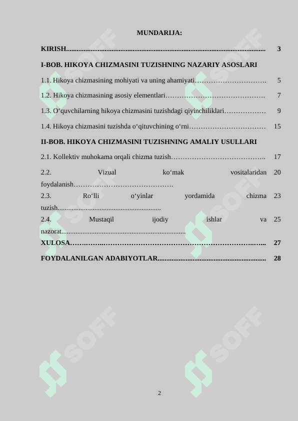 Oʻqituvchi rahbarligida hikoyaning chizmasini tuzish usullari 2