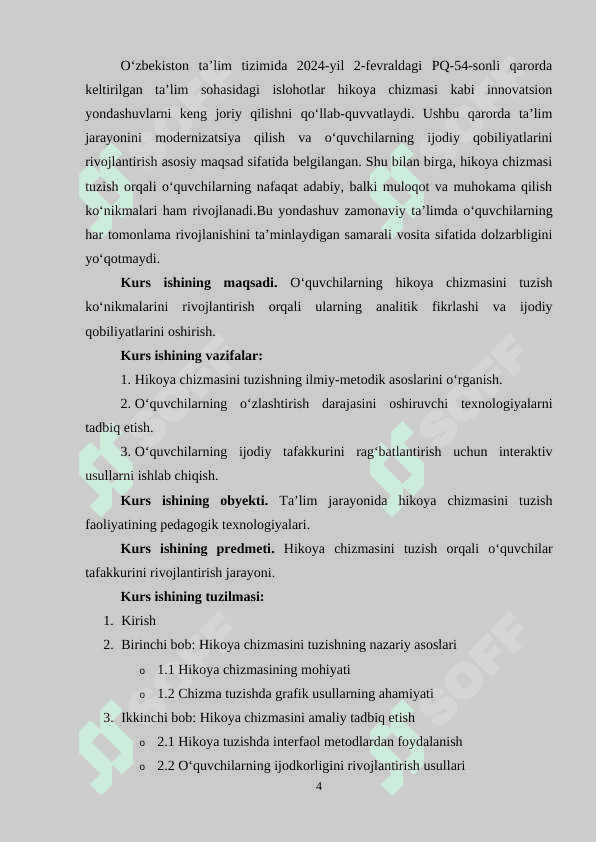 Oʻqituvchi rahbarligida hikoyaning chizmasini tuzish usullari 4