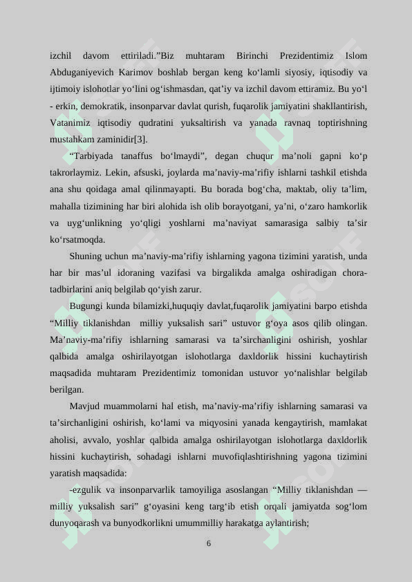 Prezident Sh.Mirziyoyev asarlarining ta’limiy-tarbiyaviy ahamiyati 6