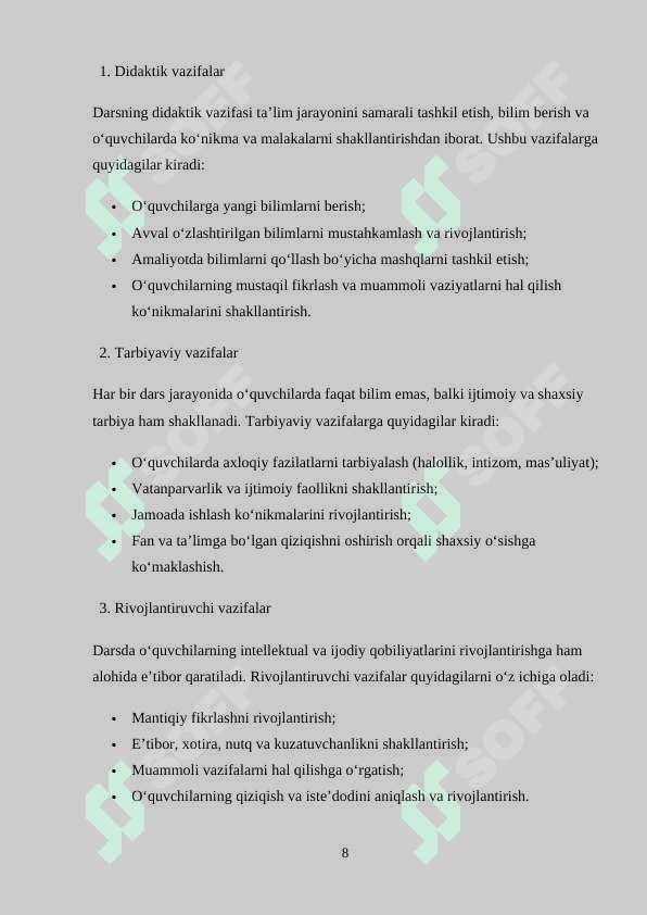BOSHLANG‘ICH SINFDA MATEMATIKA O‘QITISHNI TASHKIL QILISH SHAKLLARI. 8