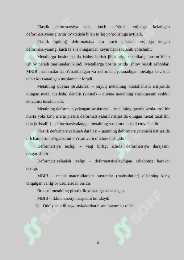 Bolg’alangan va shtamplangan xomashyoni o’rganish 8