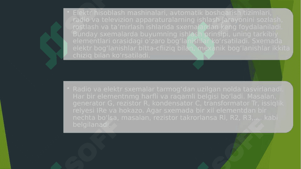 Radio-elektr sxemalarining shartli grafik belgilari 2