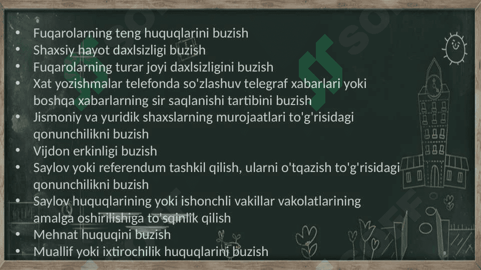 Fuqarolarning konstitutsiyaviy huquq va erkinliklariga qarshi jinoyatlar 2