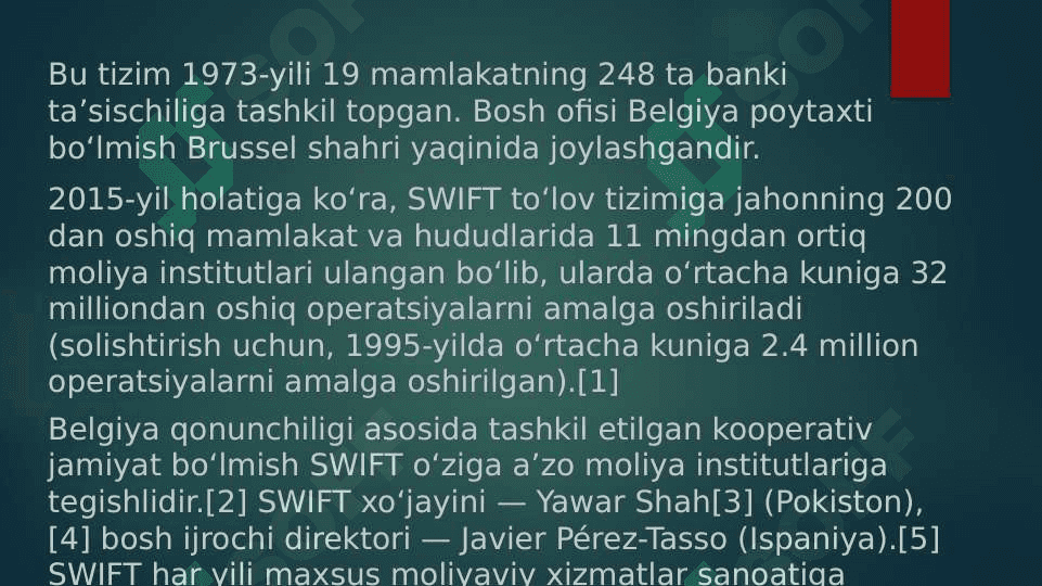 SWIFT bilan O'zbekiston banklari aloqasi 4