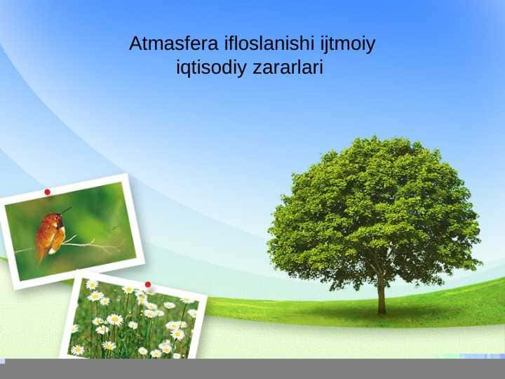 Atmasfera ifloslanishi ijtmoiy iqtisodiy zararlari