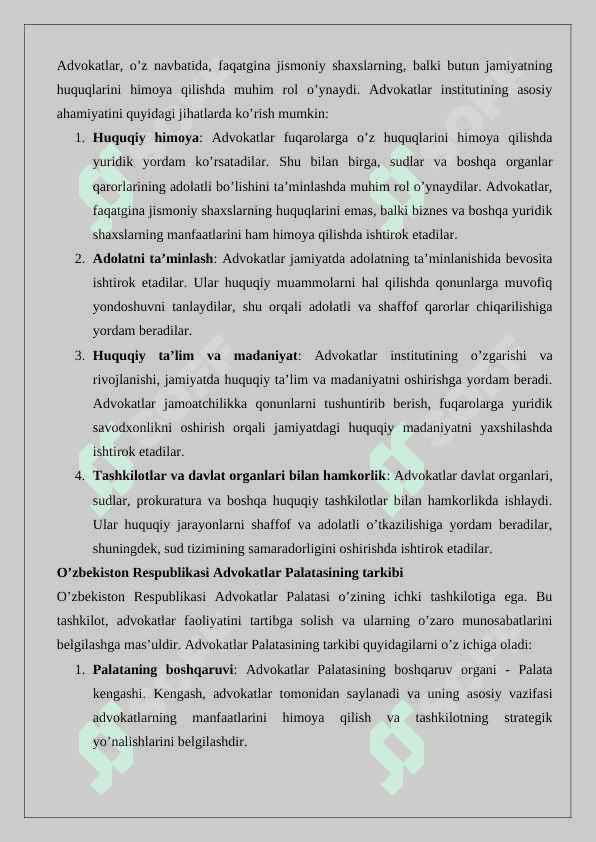 O’zbekiston Respublikasi advakatlar palatasi 3