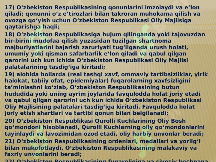 O'zbekiston Respublikasi Prezidentining huquqiy asoslari 6