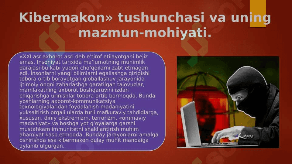 KIBERMAKONDA DINIY E’TIQOD TARG’IBOTINING IJTIMOIY XAVFI (taqdimot) 4