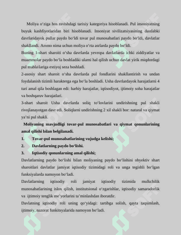 Moliyaning zamonaviy konsepsiyalari va ularni hozirgi zamon xususiyatlari 2