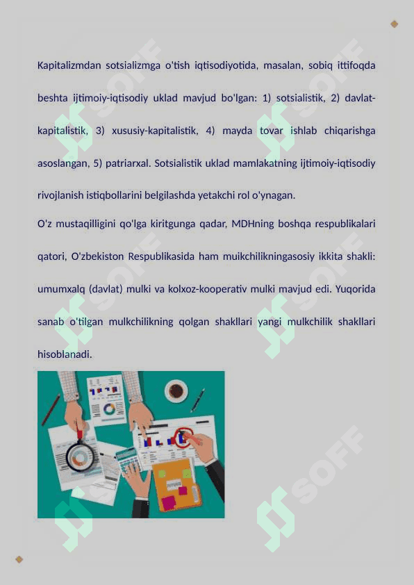 O'zbekistonda ko'p ukladli iqtisodiyot va mulkdorlar sinfining shakllanishi 6
