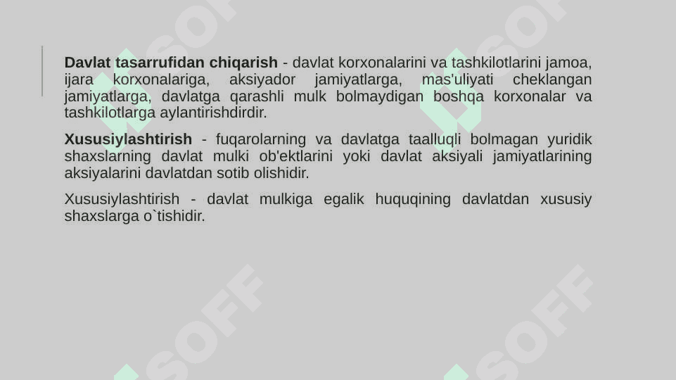 Davlat mulkini xususiylashtirish va boshqarish-iqtisodiyotni tartibga solish vositasi 5