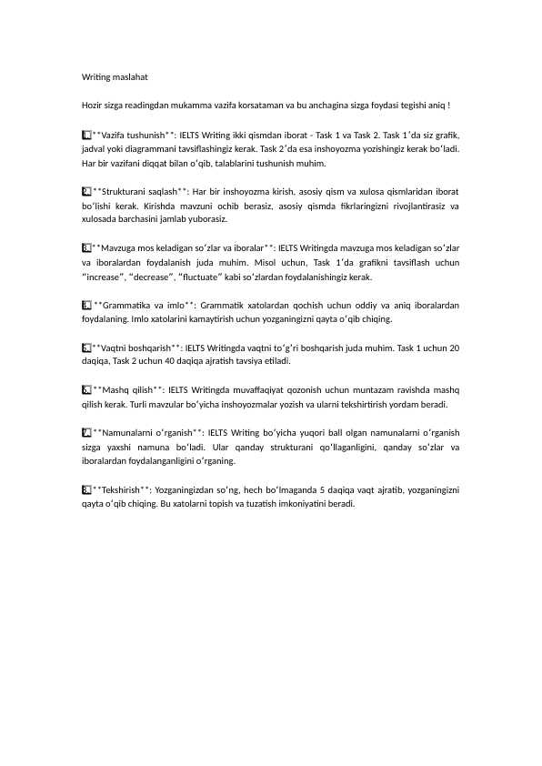 IELTS Writing Maslahat