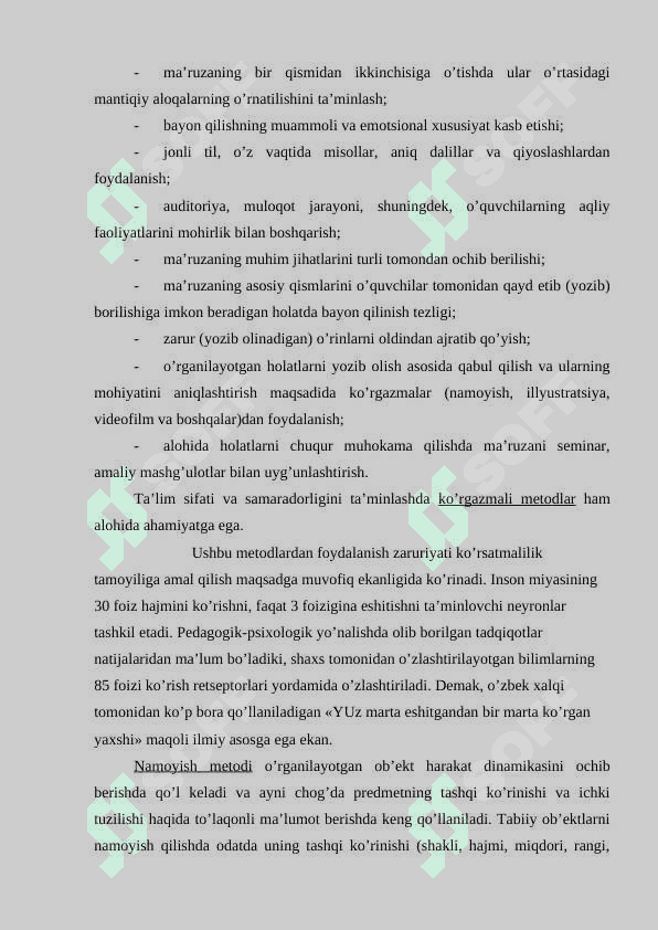 O‘qitishni texnologiyalashtirishda metod va vositalardan foydalanish 4