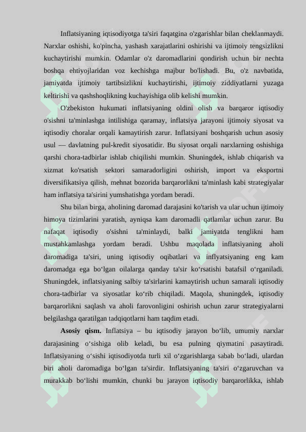Inflatsiyaning oʻsishi aholi daromadiga qay darajada zarar keltirishini oʻrganish 3