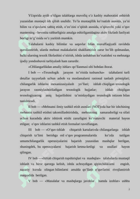 Kasb ta’limi praktikumi 2