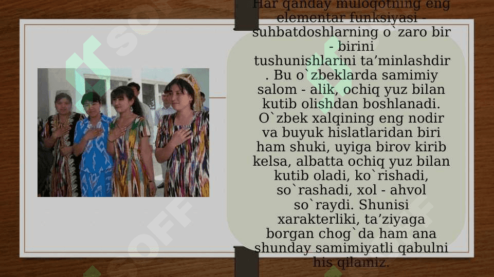 OILADA BOLALAR BILAN MULOQOTNI YO‘LGA QO‘YISHNING PEDAGOGIK-PSIXOLOGIK SHART-SHAROITLARI (taqdimot) 7