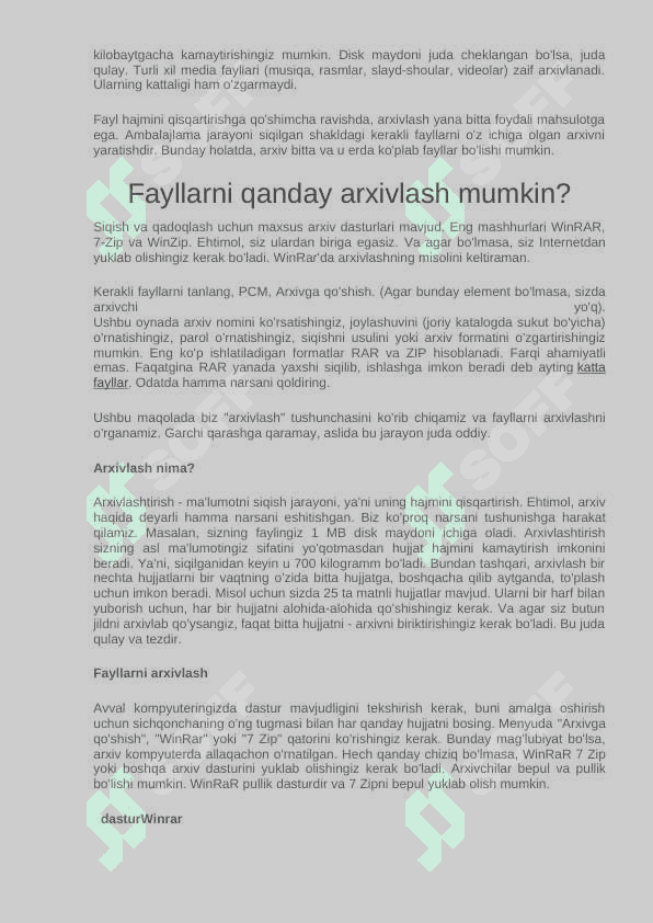 Faylni arxivlash nima? Arxivlash va fayllarni qanday arxiv qilish kerak 4