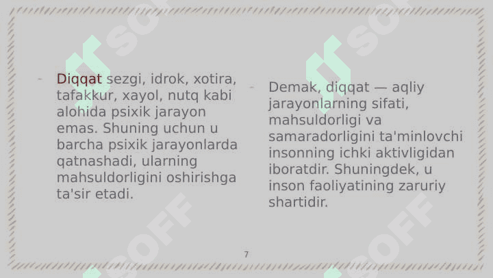 Diqqat haqida umumiy tushuncha 7