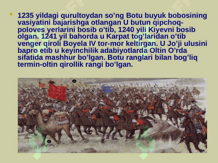 MO'G'ULLAR TOMONIDAN O'RTA OSIYONING BOSIB OLINISHI 3