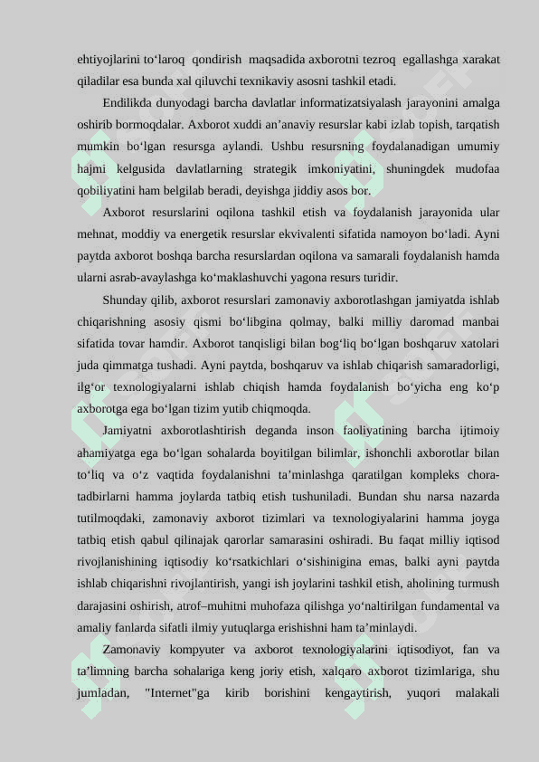 Axborotga xavf-hatarlar mavzusini kasb-hunar kolledj talabalariga o’rgatish metodikasi diplom ishi 2