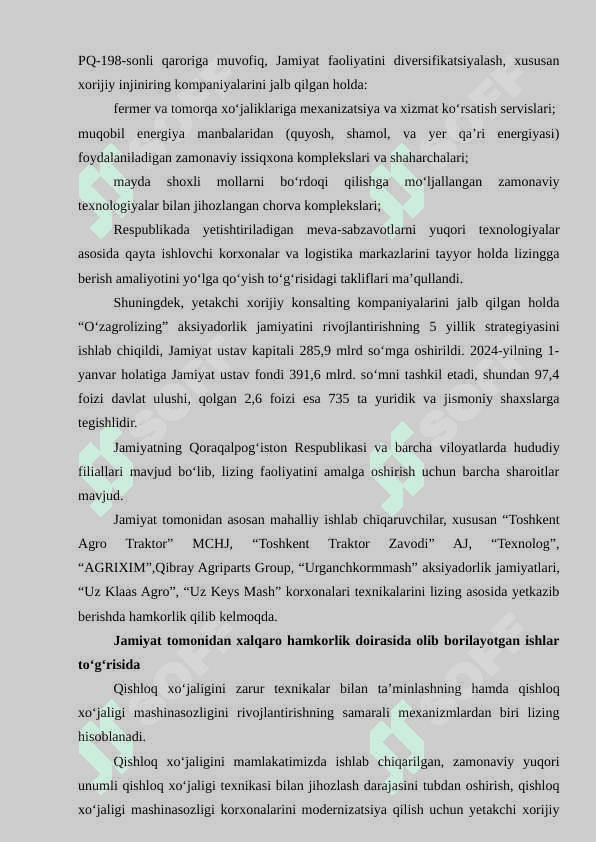 O'ZAGROLIZING  amalyot hisoboti 6