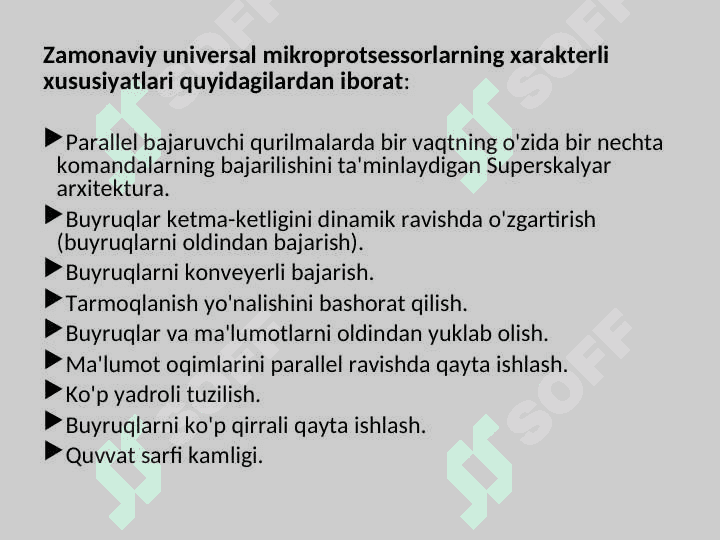 Mikroprotsessorlarning zamonaviy modellarini ishlab chiqish va tarkibiy tashkil etish xususiyatlari 2