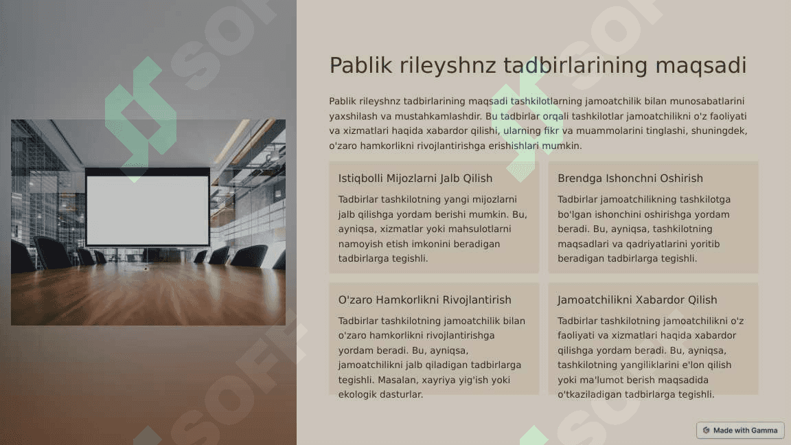 PABLIK RILEYSHNZ CHORA-TADBIRLARI 3