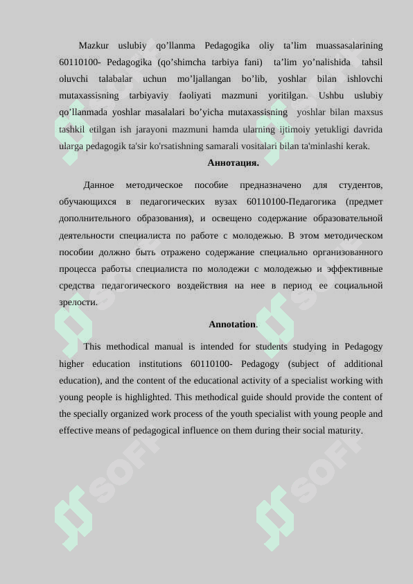 Yunogogika fanidan uslubiy qo'llanma 3