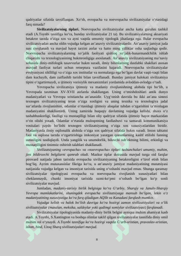 JAMIYAT FALSAFASI 8
