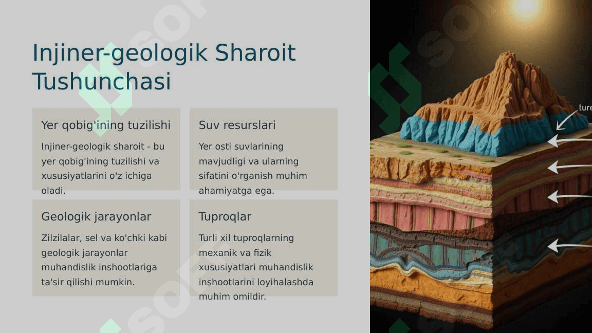 ShMQ talablari asosida ma’lum maydonning injiner-geologik sharoit hamda injiner-geologik rayonlashtirish kartalarini tuzish va ularning shartli belgilari 4