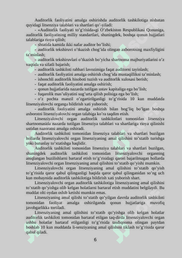 Auditor ishlarining sifatini nazorat qilish 6
