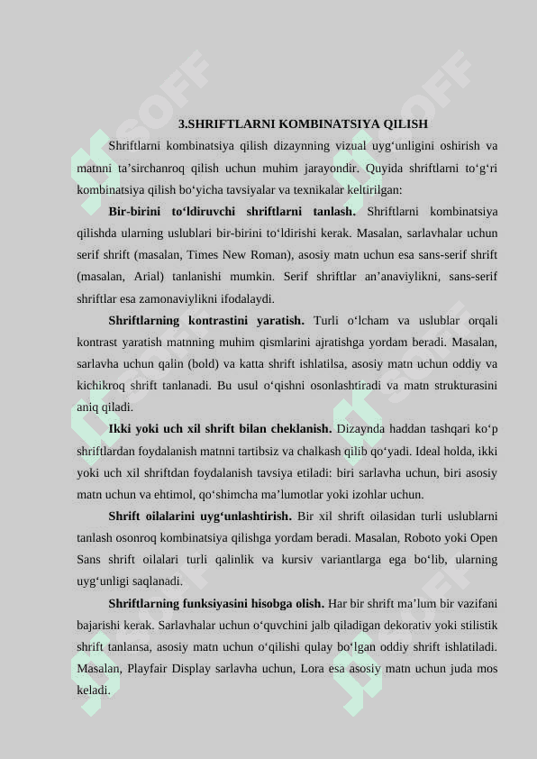Matn yaratish. Shriftlar bilan ishlash 8