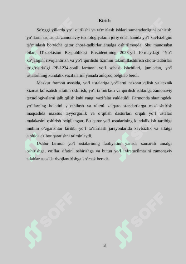 Yo‘l korxonalari yo‘l ustalarining asosiy vazifalari va kunlik ish tartibi 2