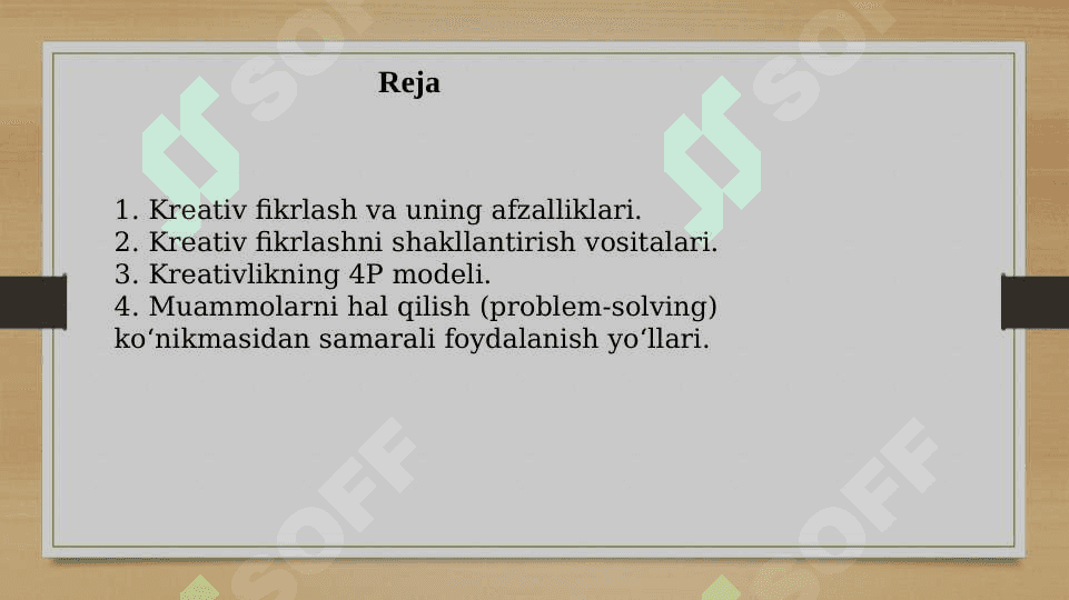 Kreativ fikrlash 2