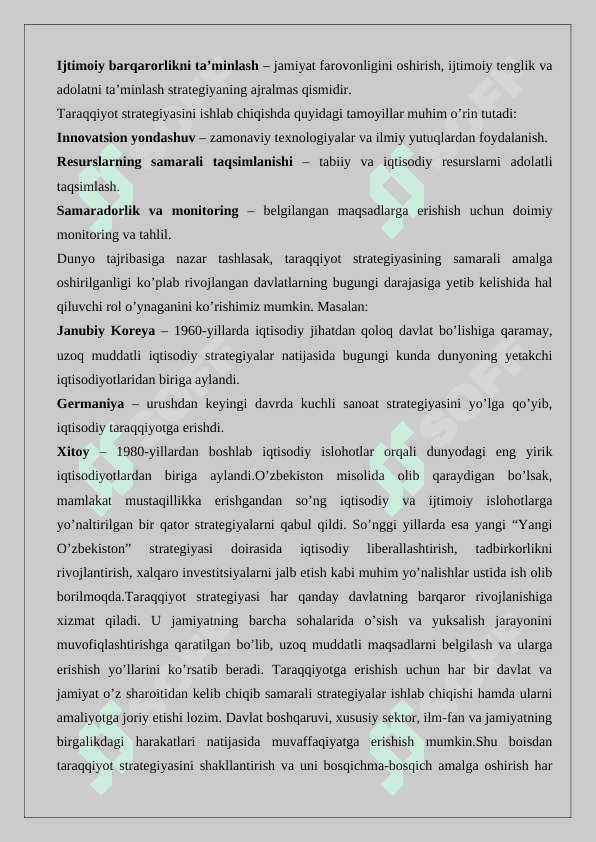Taraqqiyot strategiyasi va uning mohiyati 3