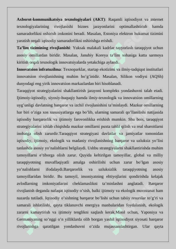 Taraqqiyot strategiyasi va uning mohiyati 8