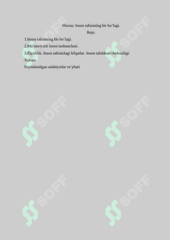 Inson tabiatning bir bo‘lagi 2