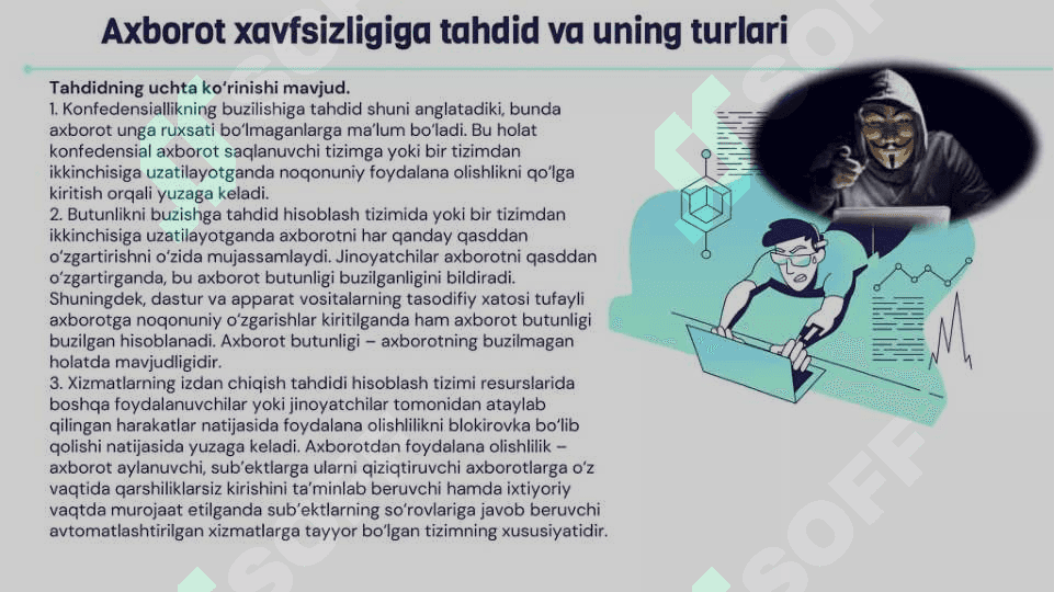 AXBOROT XAVFSIZLIGINI TAMINLASHNING O’ZIGA XOS XUSUSIYATLARI 6