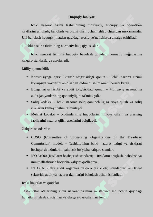 Ichki nazorat tizimini baholash 8