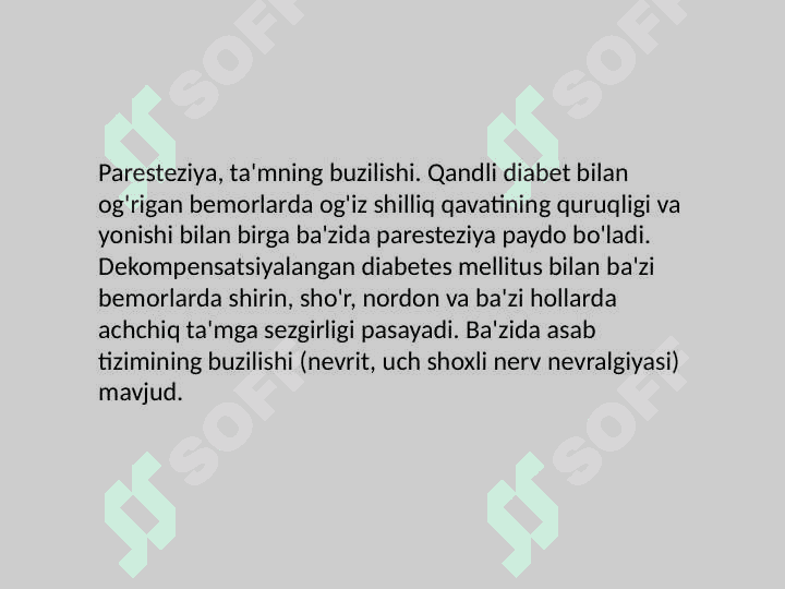 Og'iz bo'shlig'i shilliq qavatida, terida, lablarning qizil chegarasida ichki organlar kasalliklarining namoyon bo'lishi 8