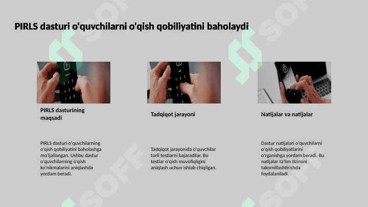 PIRLS xalqaro baholash dasturi mohiyati. PIRLS topshiriqlarini tuzish. PIRLS topshiriqlarini baholash 4