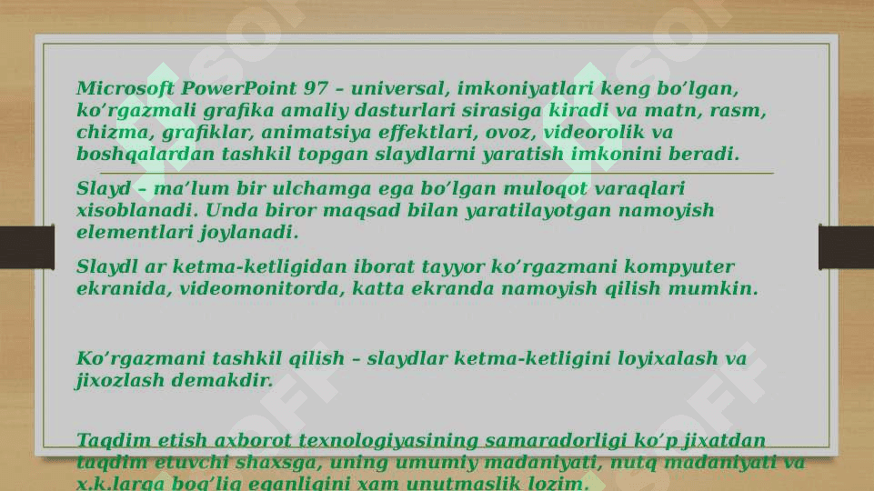 MS PowerPoint dasturida taqdimot yaratish 2