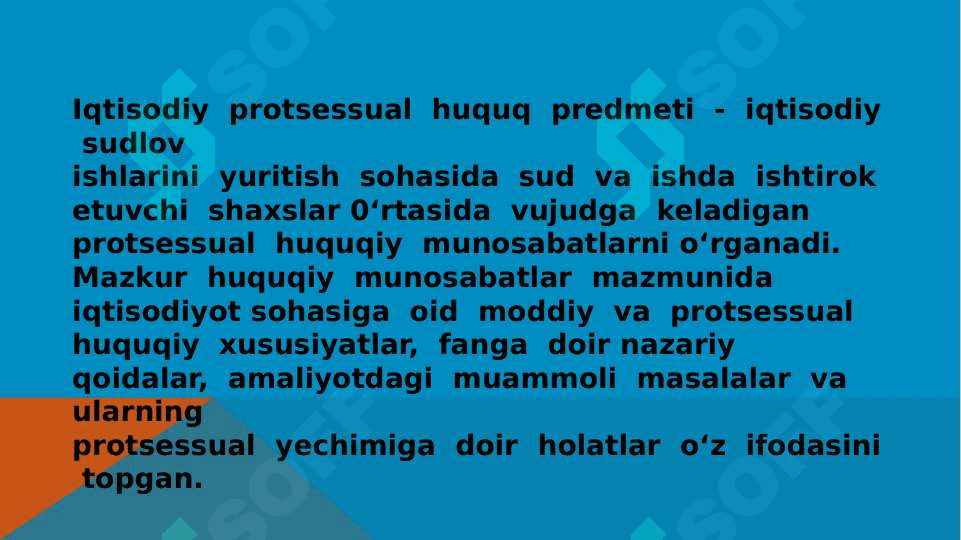 Iqtisodiy protsessual huquqiga kirish. Iqtisodiy ishlarning sudga taaluqliligi va sudlovga tegishliligi 3