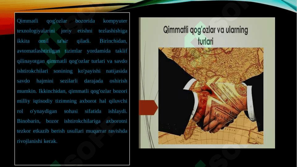 QIMMATLI QOG’OZLAR BOZORIDA AVTOMATLASHTIRILGAN AXBOROT TEXNOLOGIYALARI VA TIZIMLARI 3