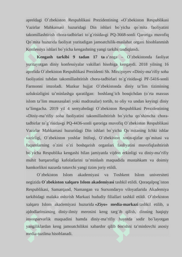 MUSTAQILLIK YILLARIDA OZBEKISTONDAGI MA`NAVIY VA MADANIY TARAQQIYOT 4